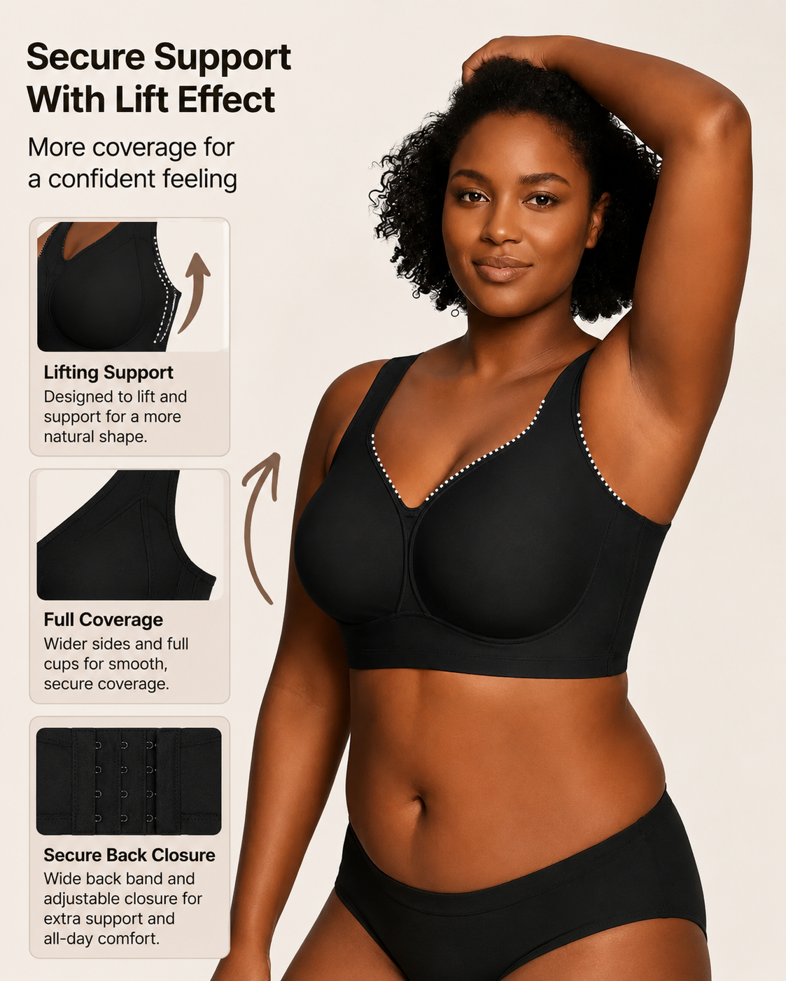Full coverage comfort bra
