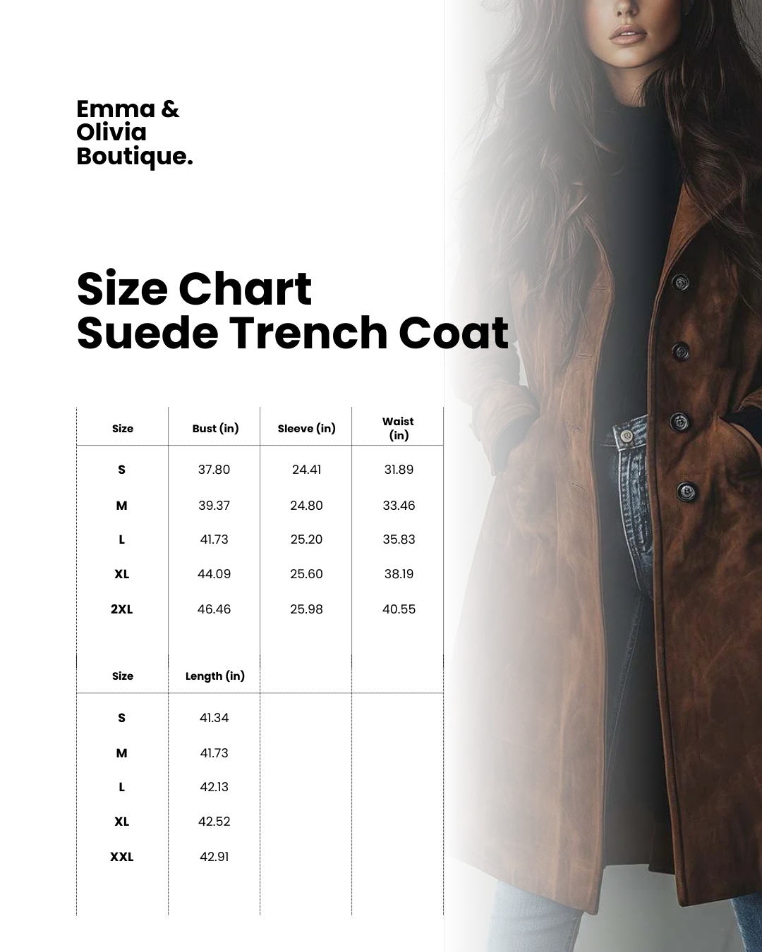 Vintage Suede-Look Trench Coat