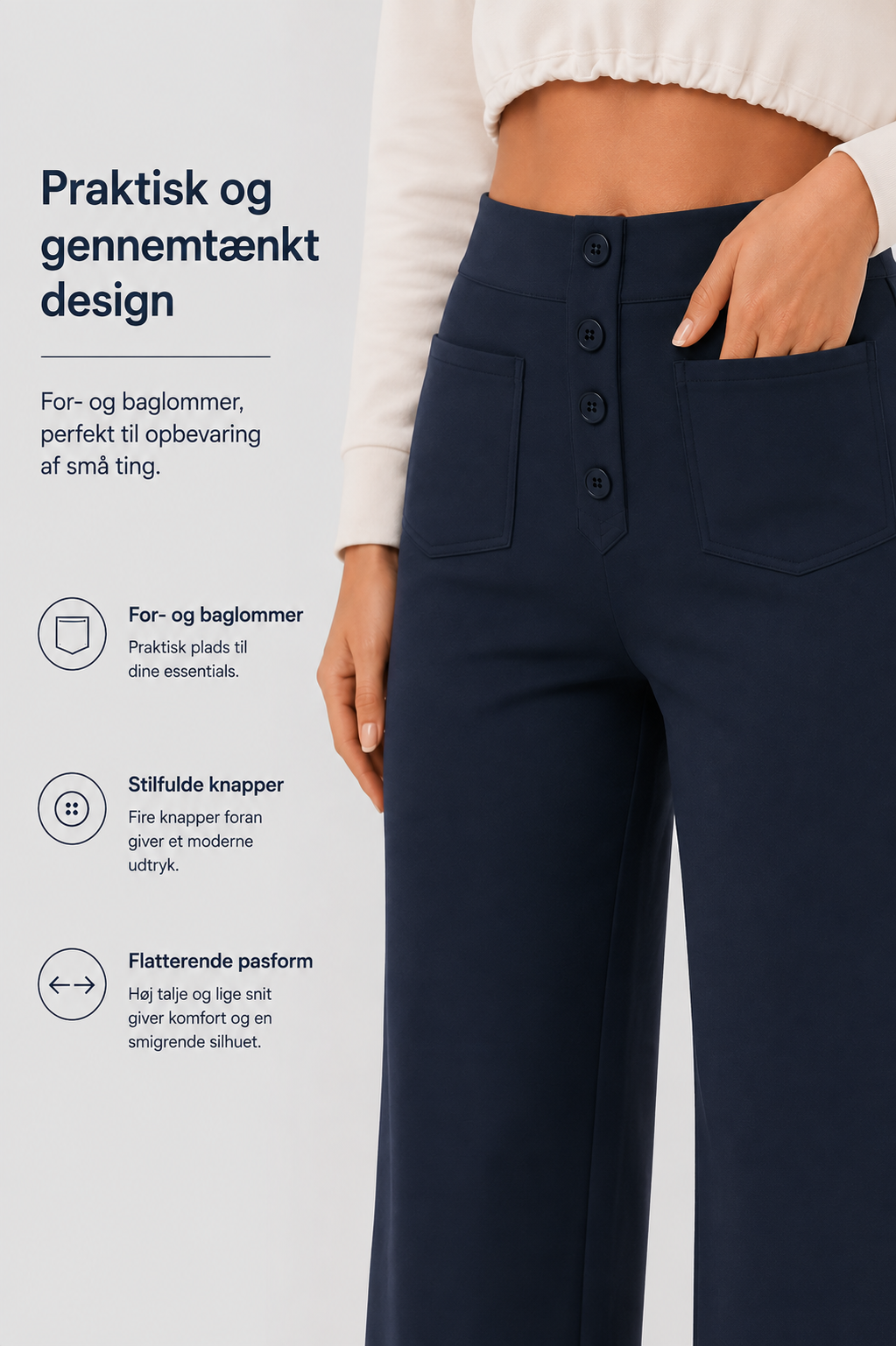 Bellara Flex™ | Stretch bukser med høj talje og lommer