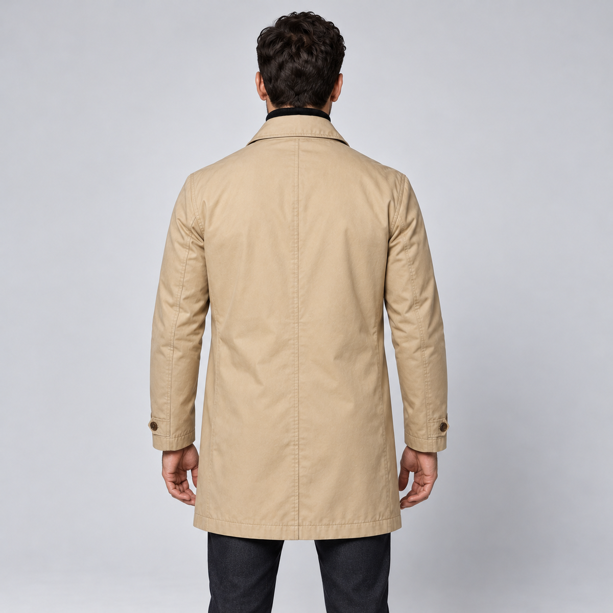 Men's Tailored Longline Coat with Button Front
