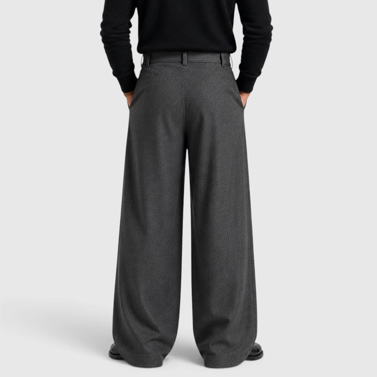 Men's Straight-Leg Pleated Tailored Trousers