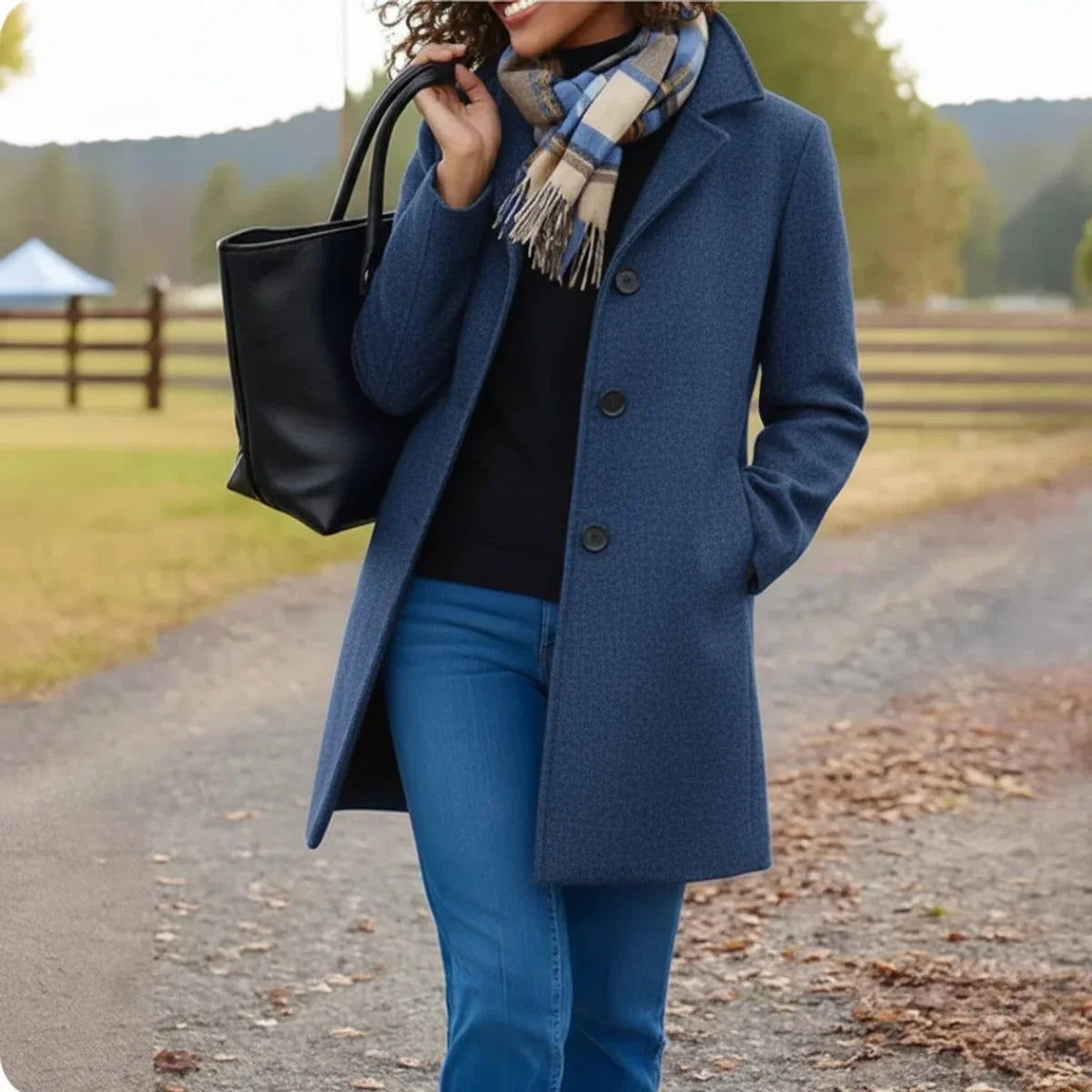 Women's Classic Mid-Length Single-Breasted Coat